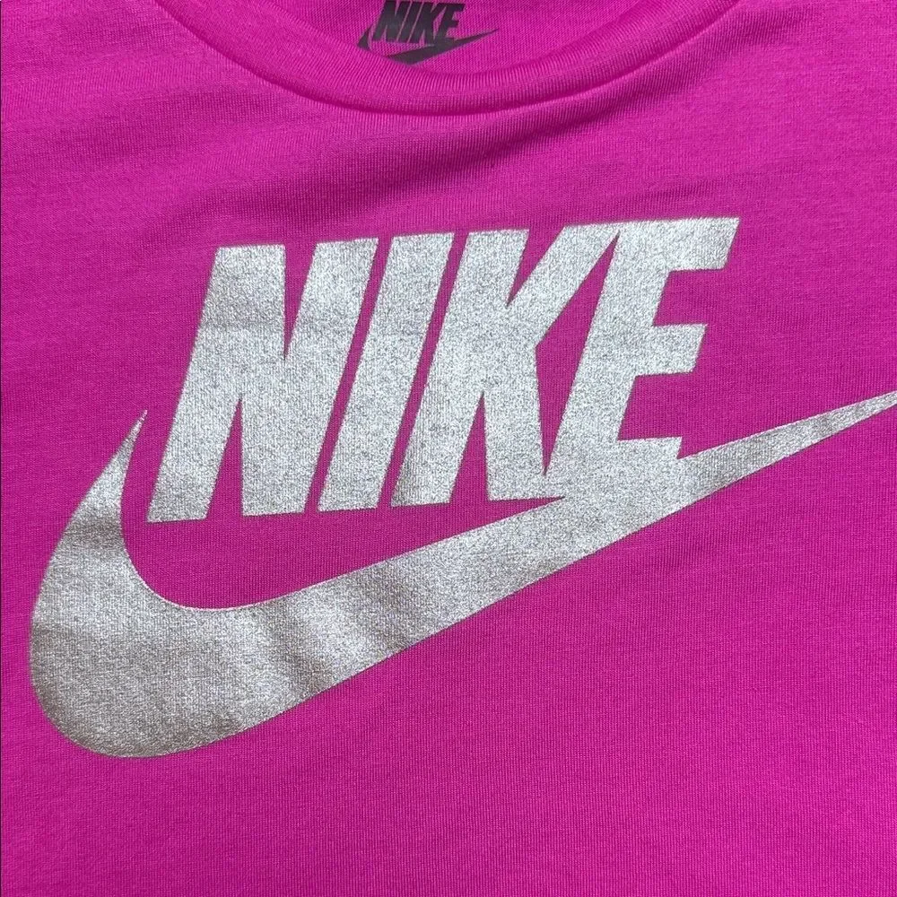 Nike Kids Fuchsia Tee with Silver  Logo Size 6X